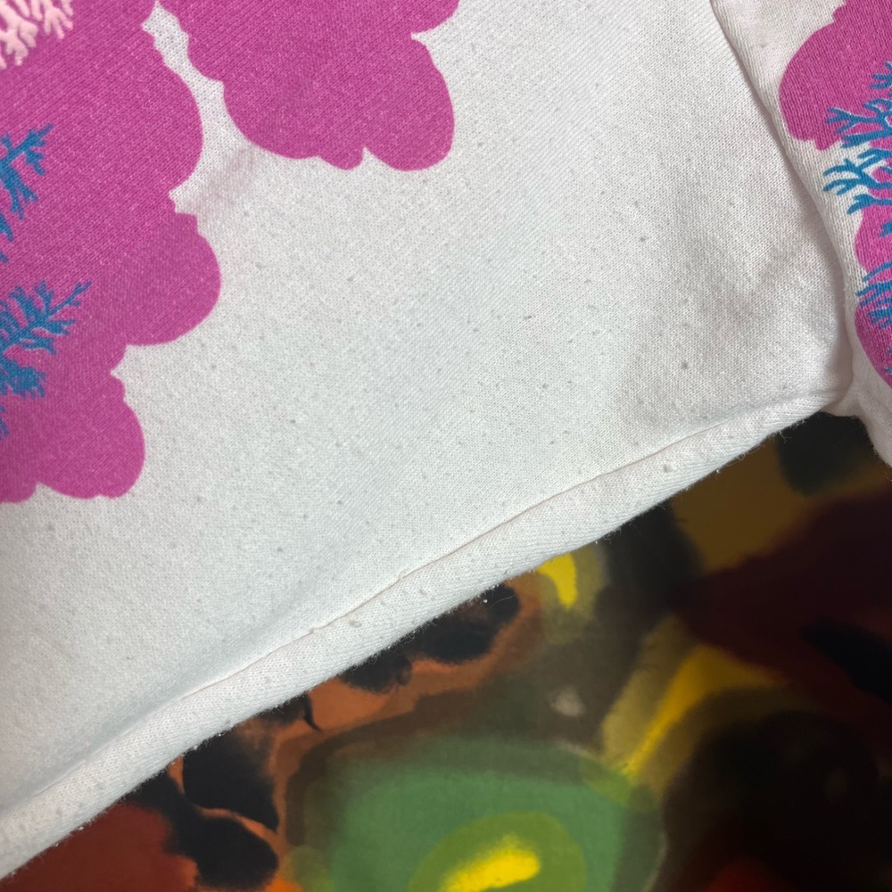 Vintage Snowy White and Pink Forest Print Sweatshirt - Picture 3 of 12